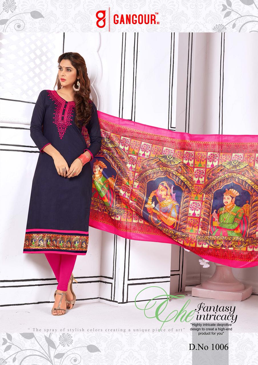 Gangour Presents Block buster Slub Cotton Dress Material Collection Gangour Presents Block buster Slub Cotton Dress Material Collection